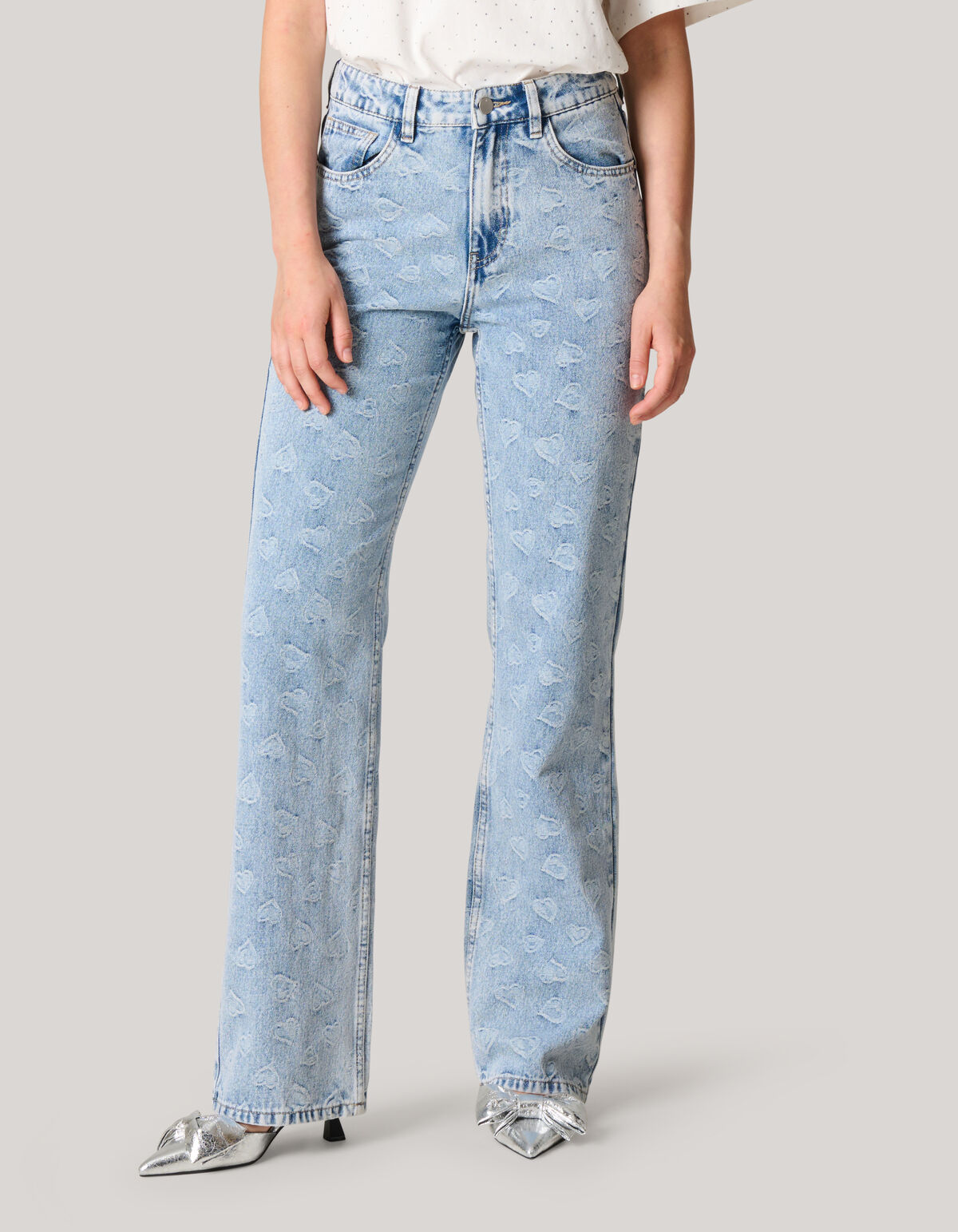 Jacquard Straight Fit Jeans Bleached SHOEBY WOMEN