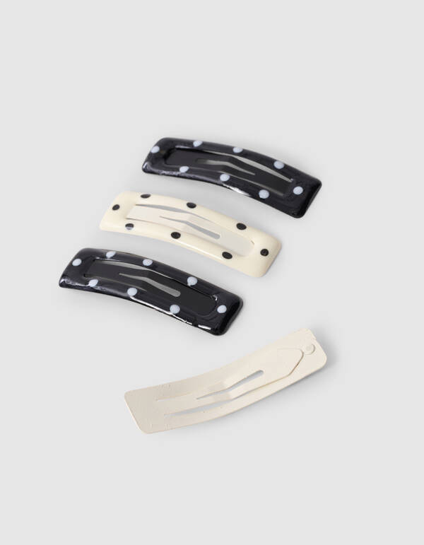 Polkadot Haarspangen Schwarz/Weiß SHOEBY ACCESSOIRES