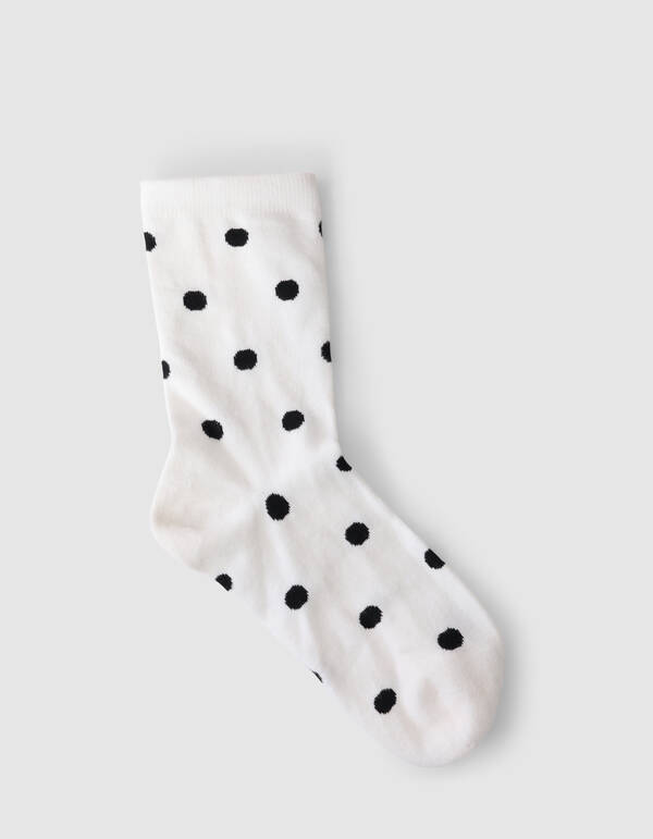 Polkadot Socken Wei&szlig;/Schwarz SHOEBY ACCESSOIRES
