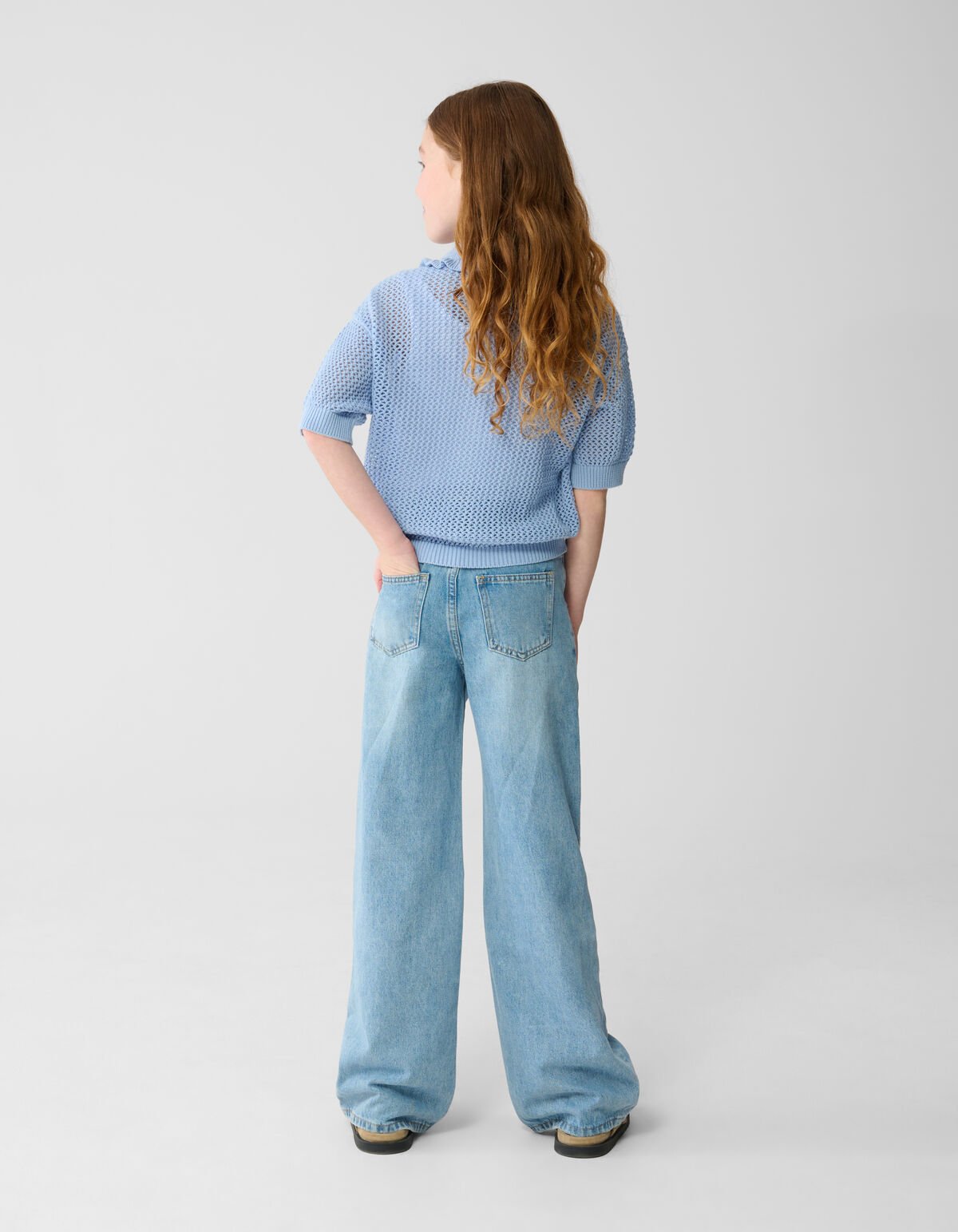 Flower Wide-Leg-Jeans Blau SHOEBY GIRLS