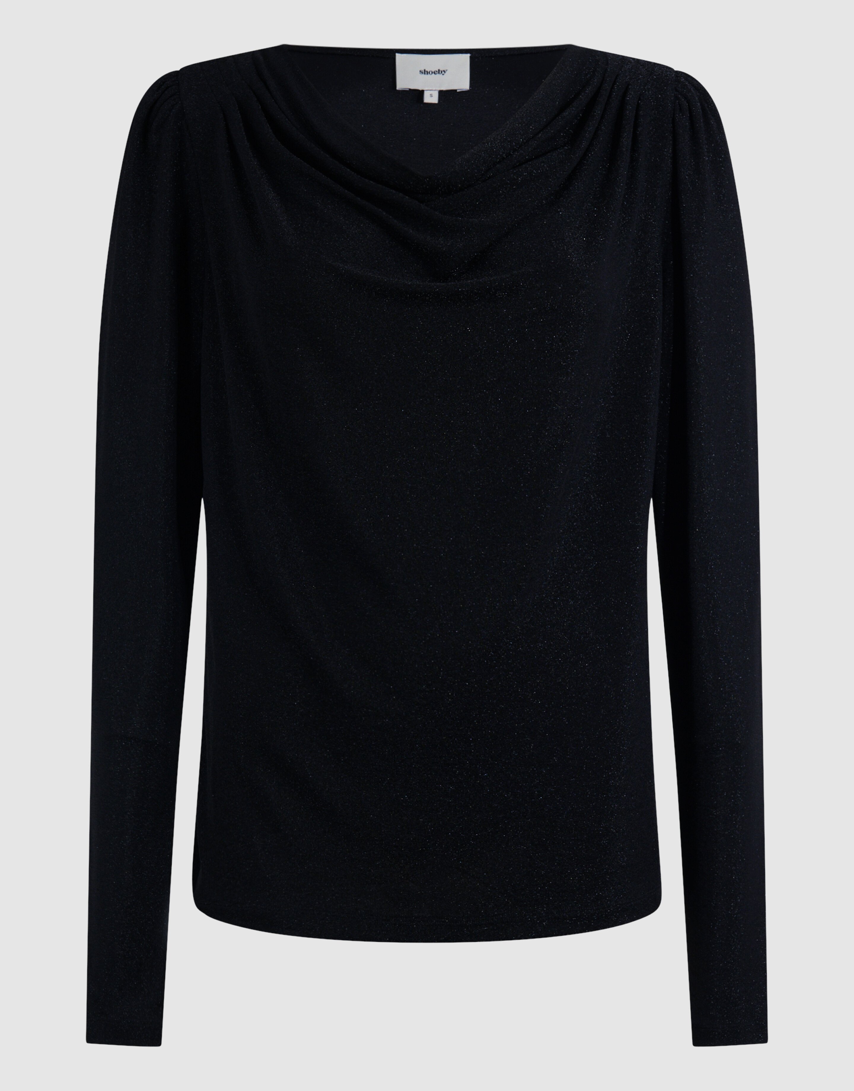 Glitzer-Drapiertes Top Schwarz SHOEBY WOMEN