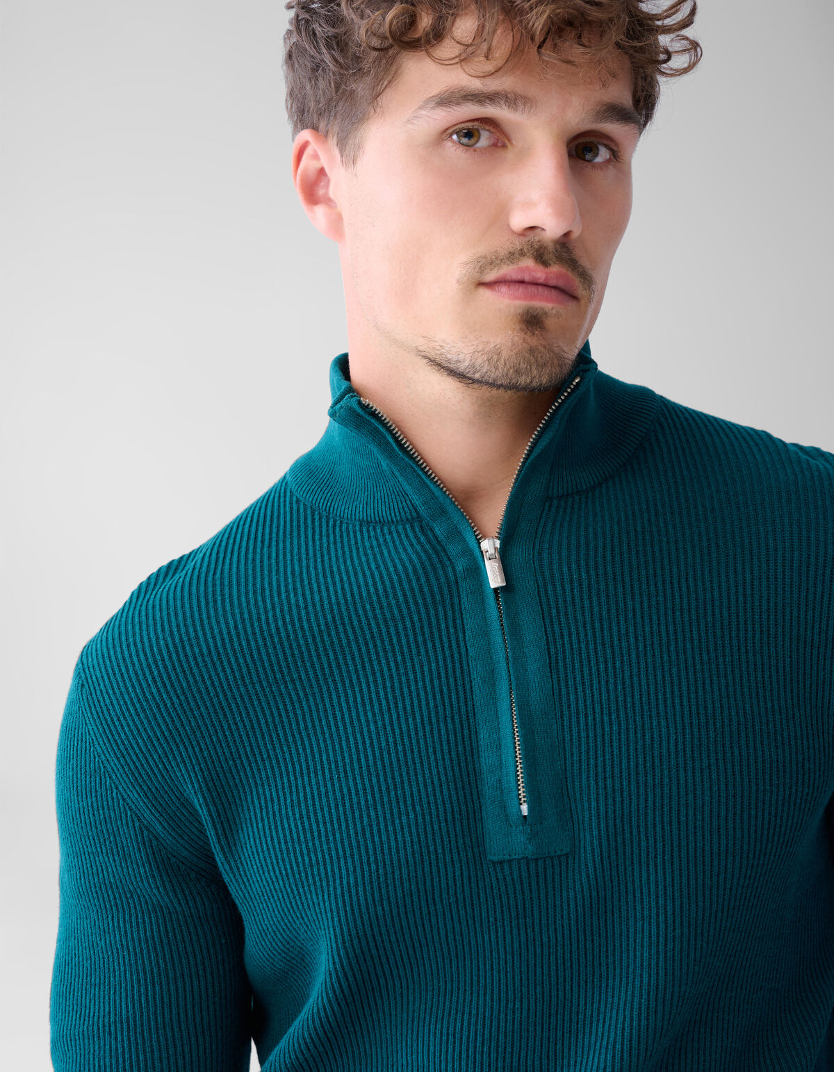 Pullover mit Rei&szlig;verschluss Dunkelgr&uuml;n SHOEBY MEN