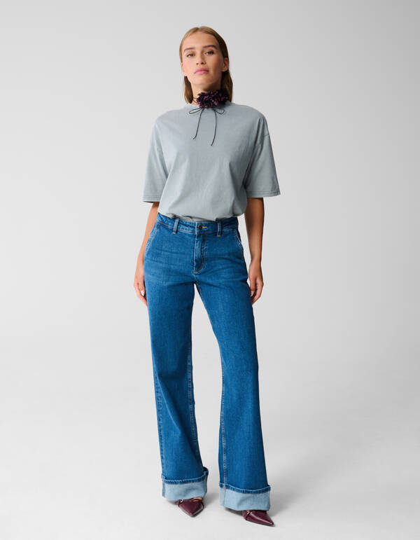 Klassische Jeans mit weitem Bein Dunkelblau SHOEBY WOMEN