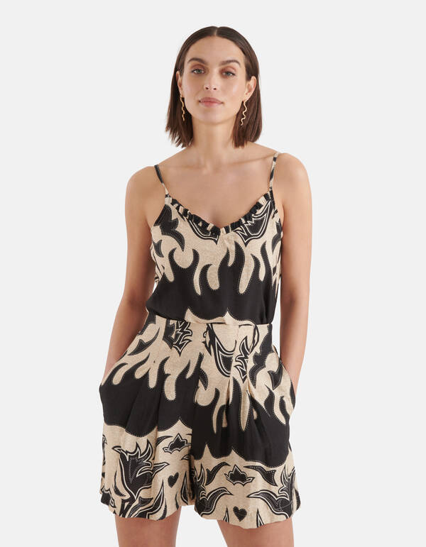 Artwork Singlet Schwarz/Beige SHOEBY WOMEN