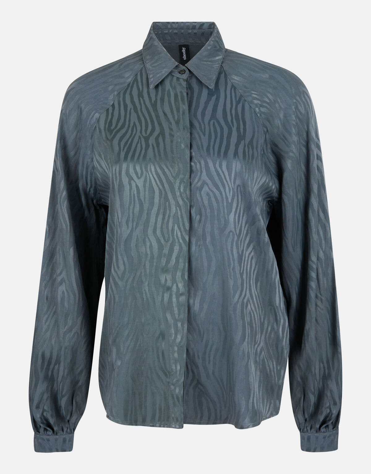 Entspannte Jacquard-Bluse Petrol SHOEBY WOMEN