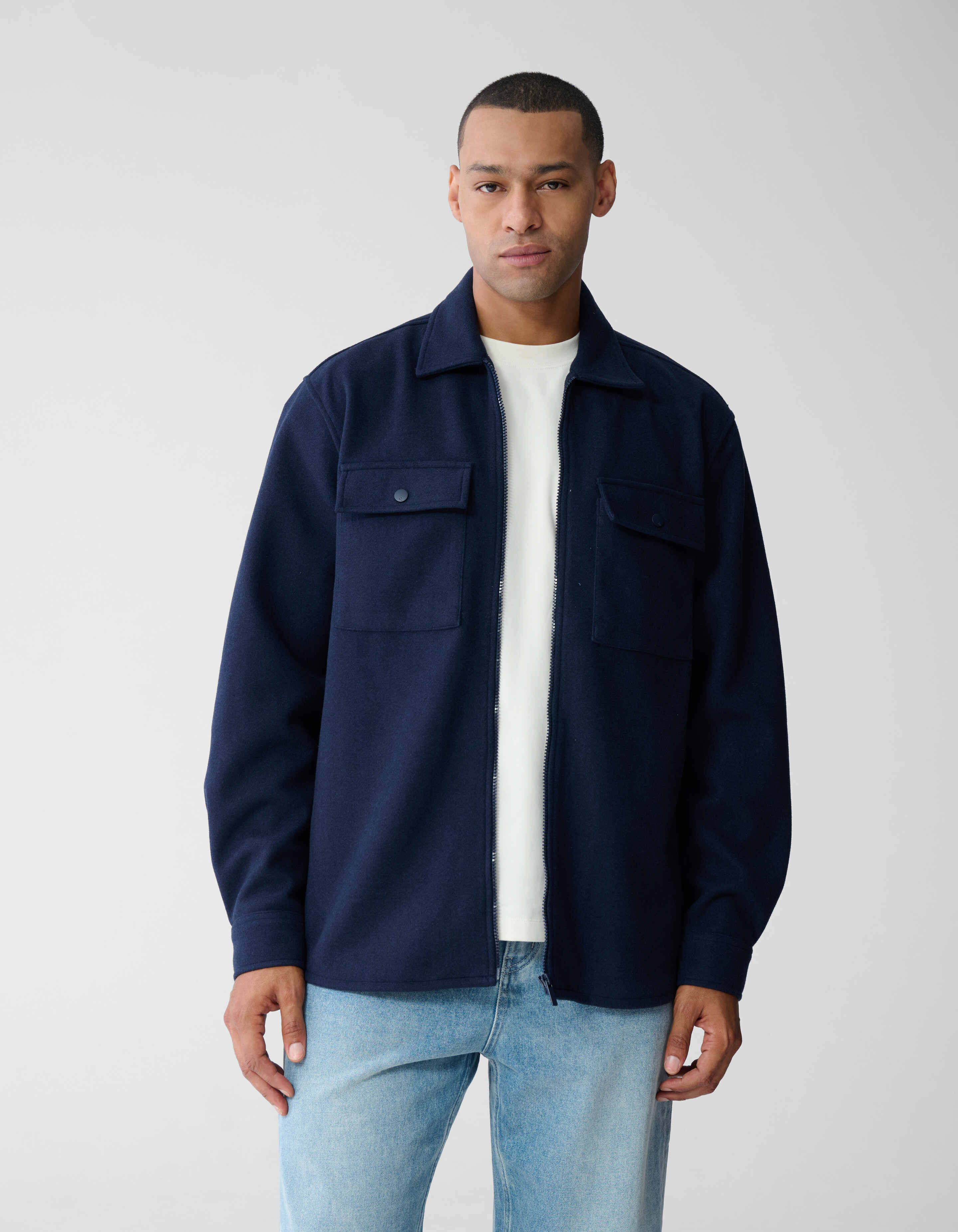 Weiches Zip-Overshirt Dunkelblau SHOEBY MEN