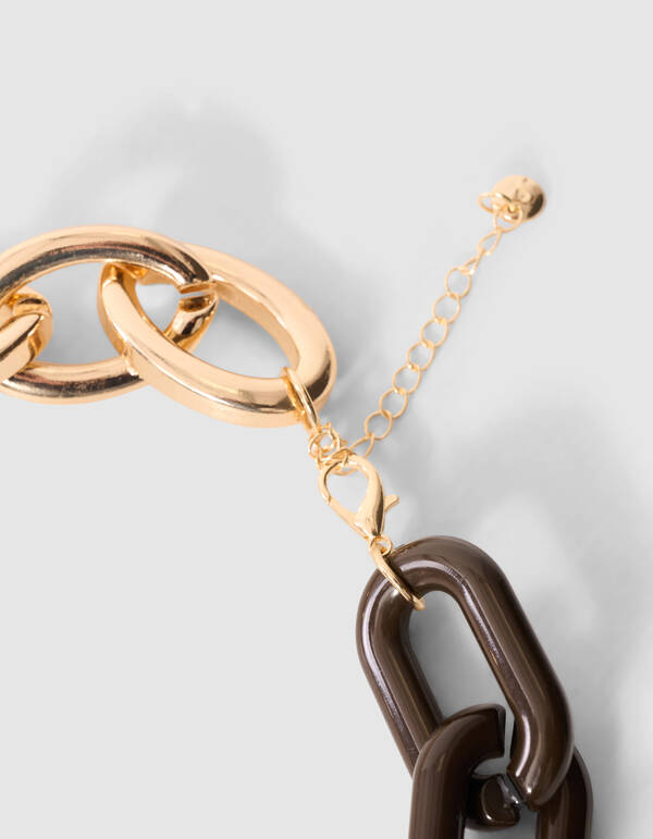 Bulky Chain Halskette Gold/Braun SHOEBY ACCESSOIRES