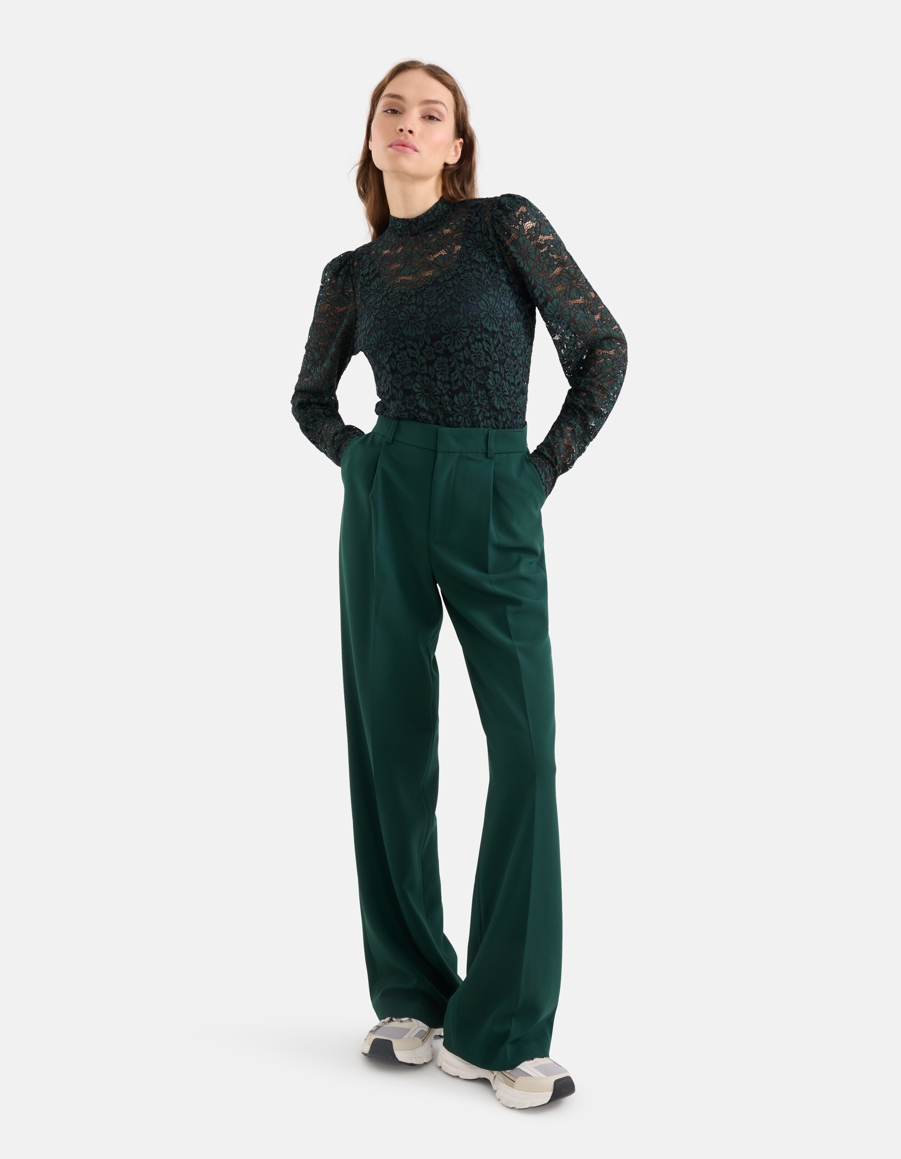 Gerade geschnittene Hose Dunkelgrün SHOEBY WOMEN