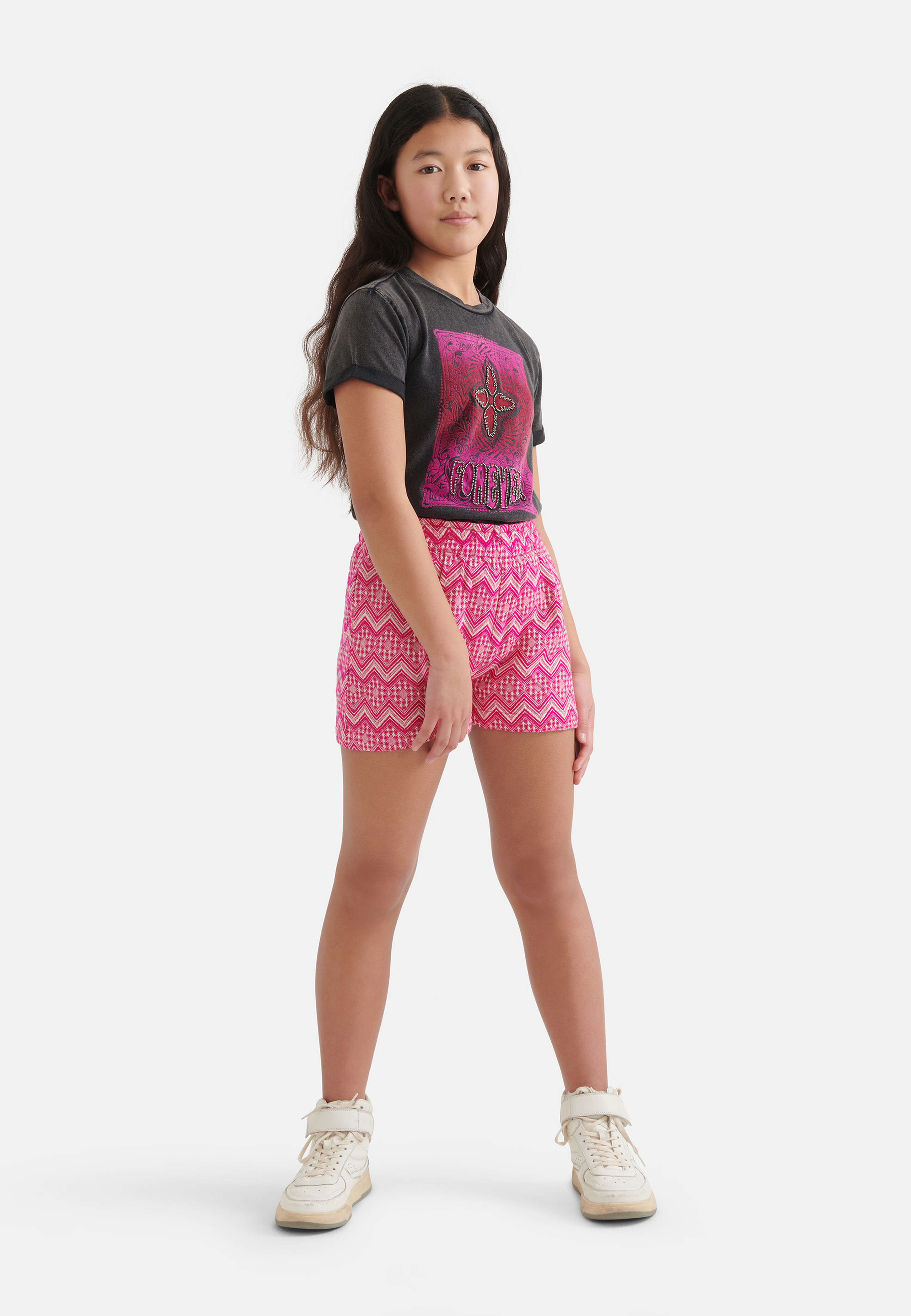 T-Shirt mit grafischem Aufdruck Dunkelgrau SHOEBY GIRLS