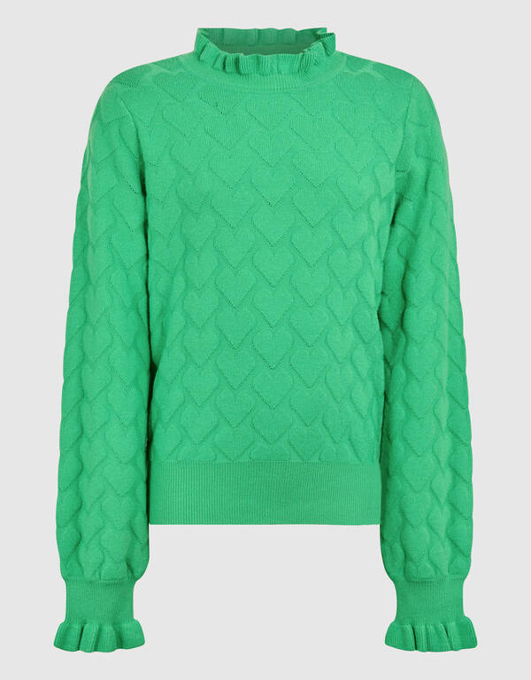 Stricktop mit Herzmotiv Grün SHOEBY GIRLS