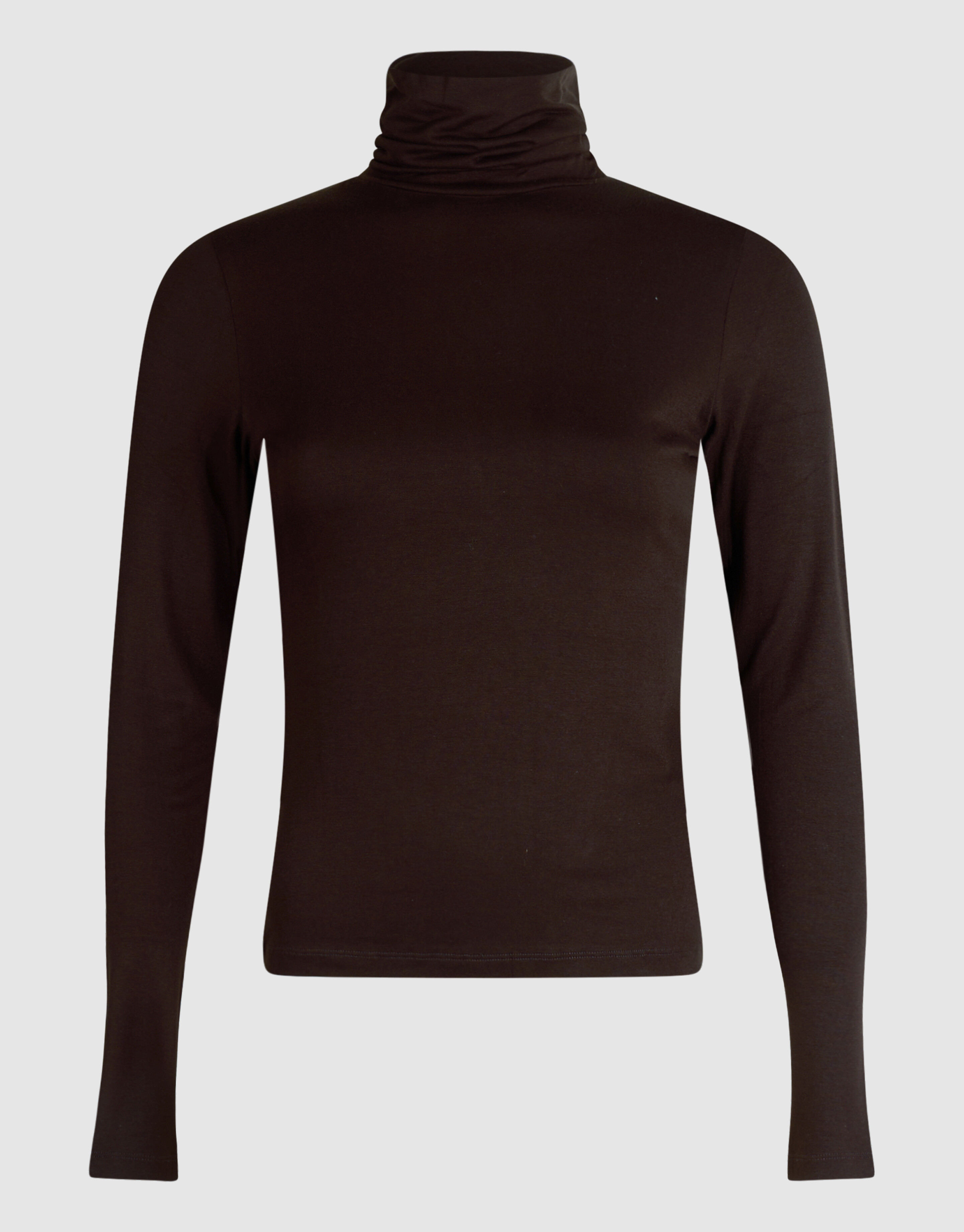 Col Neck Langarmshirt Dunkelbraun SHOEBY WOMEN