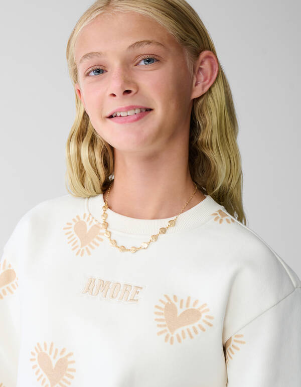 Amore Artwork Sweater Off-White SHOEBY GIRLS