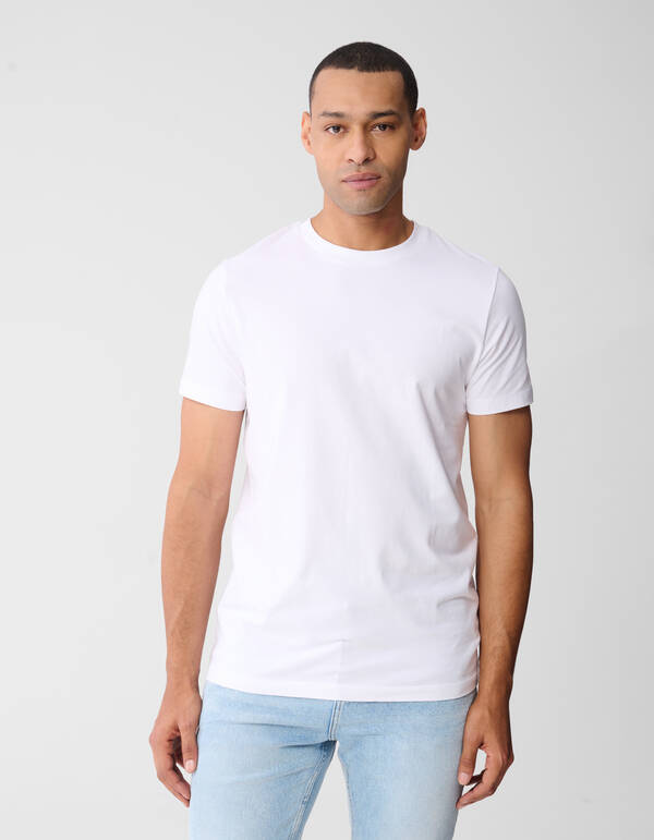 Basic-T-Shirt Wei&szlig; SHOEBY MEN