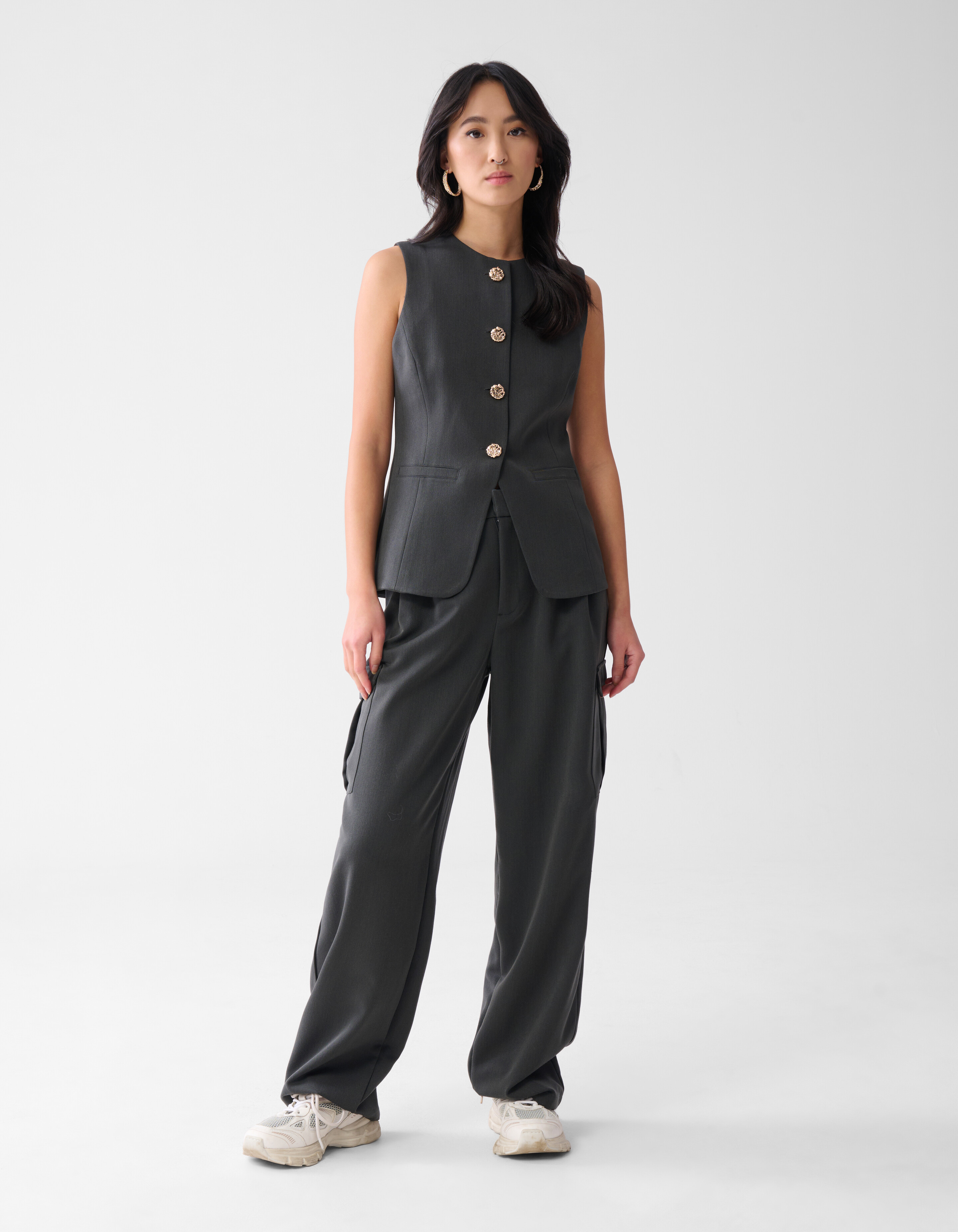 Golden Buttons Strickjacke Grau SHOEBY WOMEN