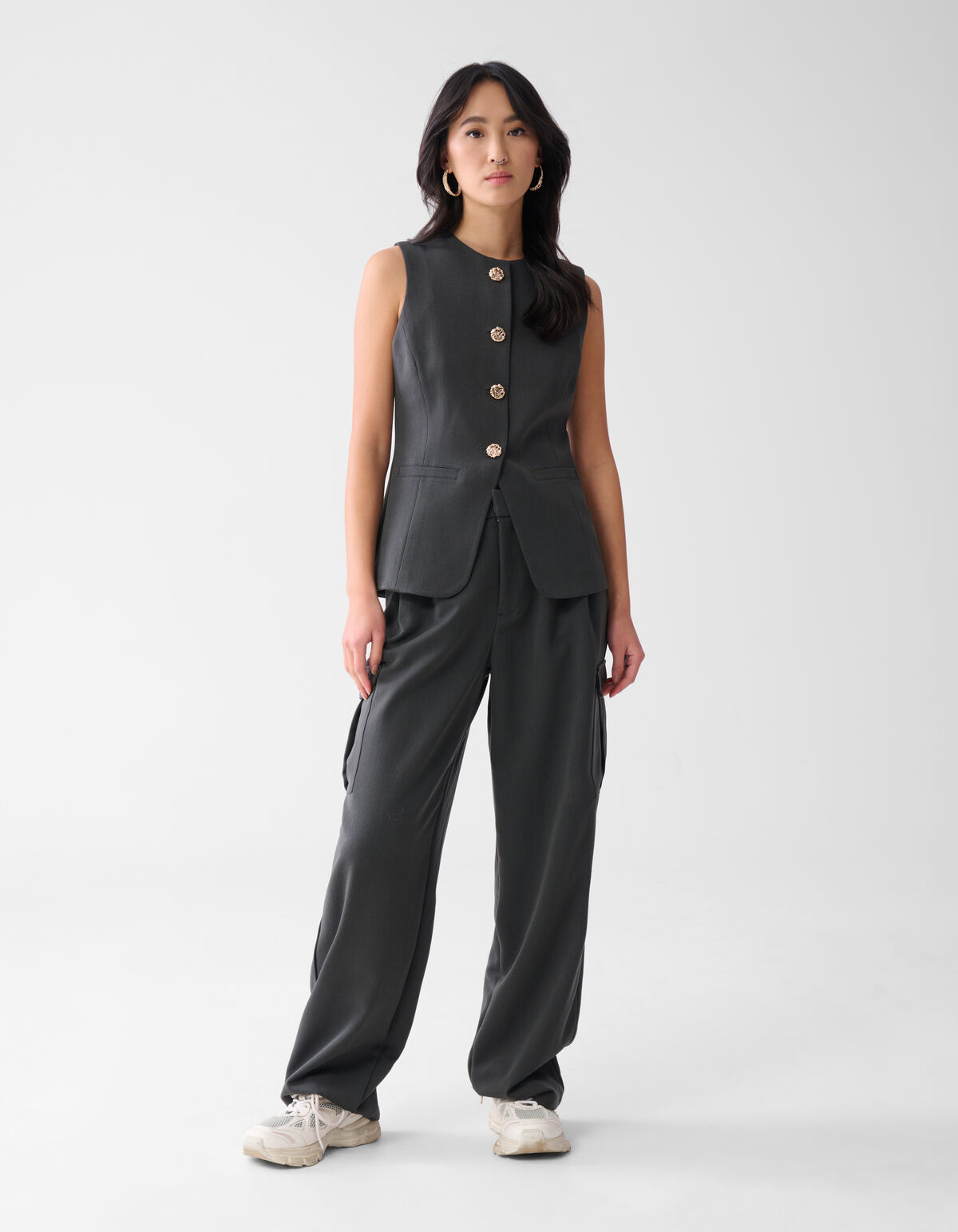Golden Buttons Strickjacke Grau SHOEBY WOMEN
