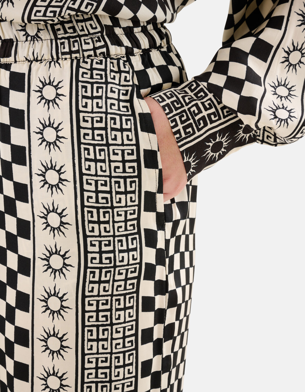 Bedruckte Hose schwarz/off-white SHOEBY WOMEN