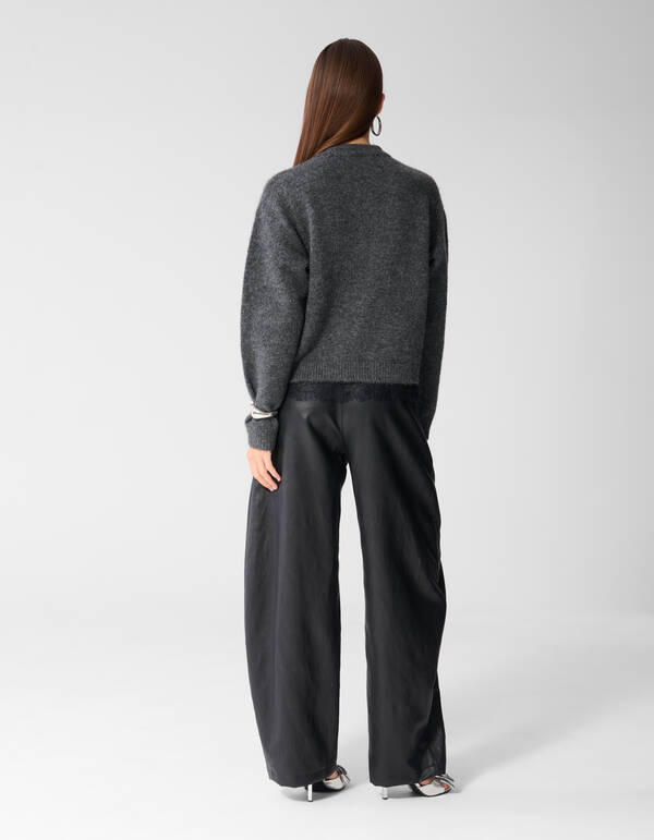Lace Strickpullover dunkelgrau SHOEBY WOMEN