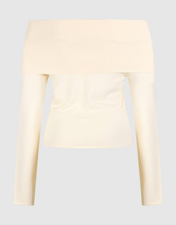 Off Shoulder Trui Gebroken Wit SHOEBY WOMEN