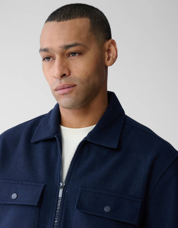 Weiches Zip-Overshirt Dunkelblau SHOEBY MEN