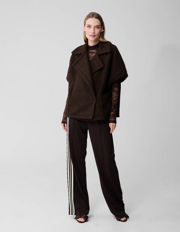 Oversize Teddyweste Dunkelbraun SHOEBY WOMEN
