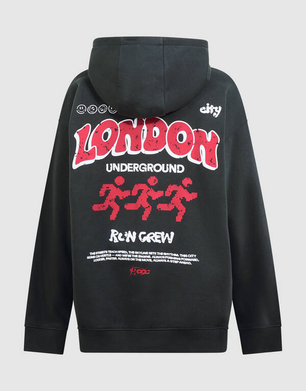 Oversized Run Hoodie Dunkelgrau SHOEBY BOYS