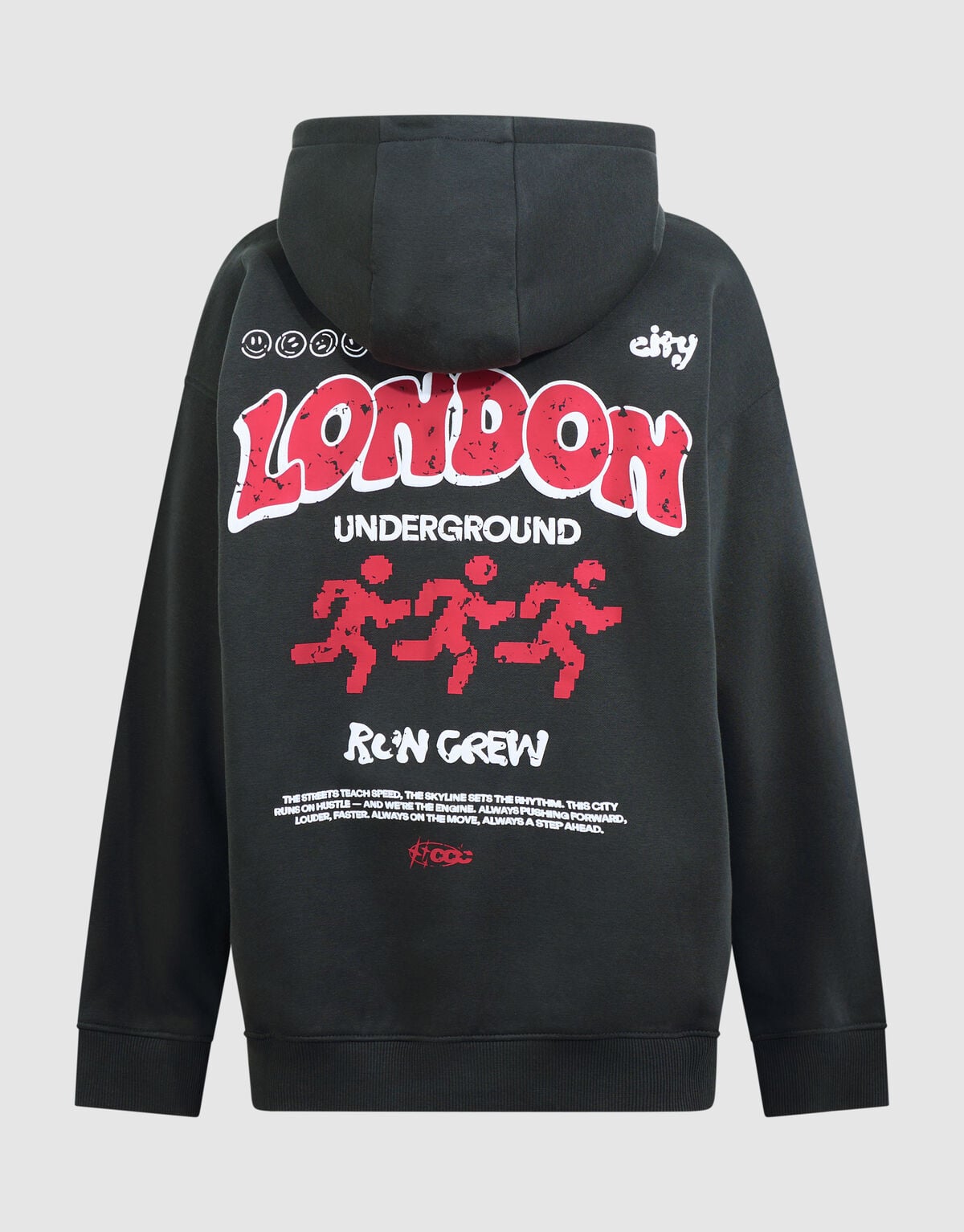 Oversized Run Hoodie Dunkelgrau SHOEBY BOYS