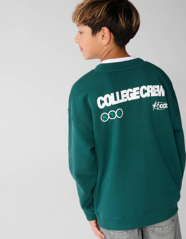 Oversized Fit Sweater Dunkelgr&uuml;n SHOEBY BOYS