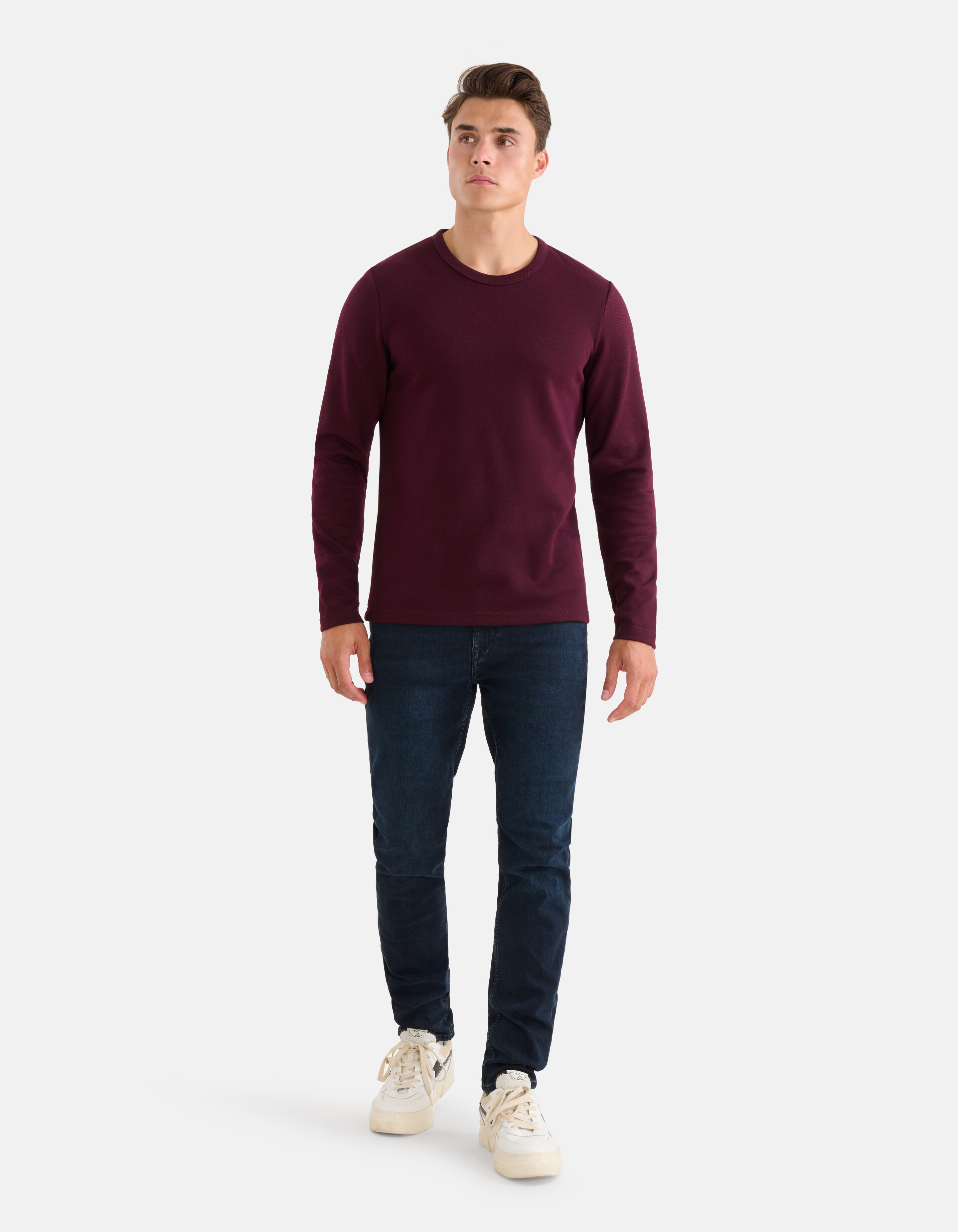 Textur-T-Shirt Bordeaux SHOEBY MEN