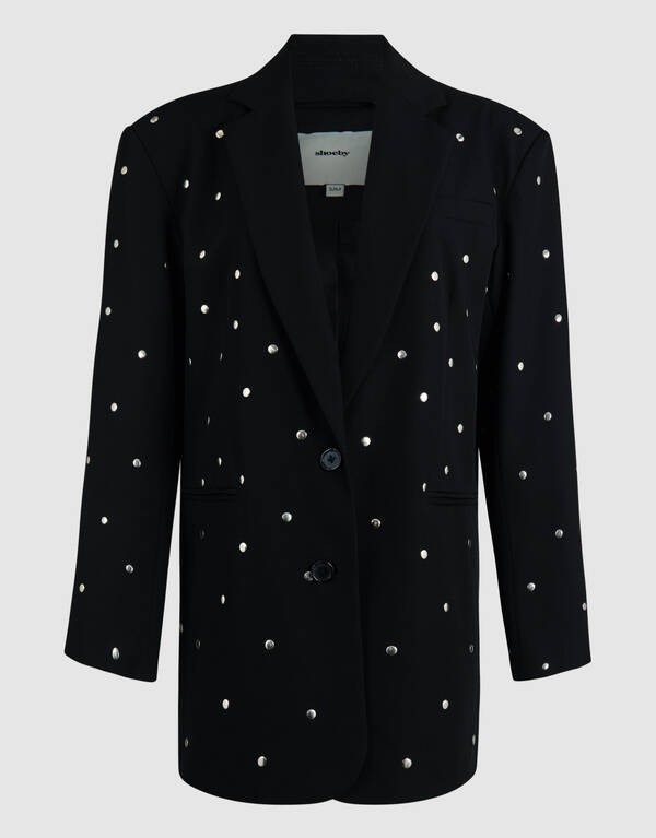 Oversized-Blazer mit Nieten Schwarz SHOEBY WOMEN