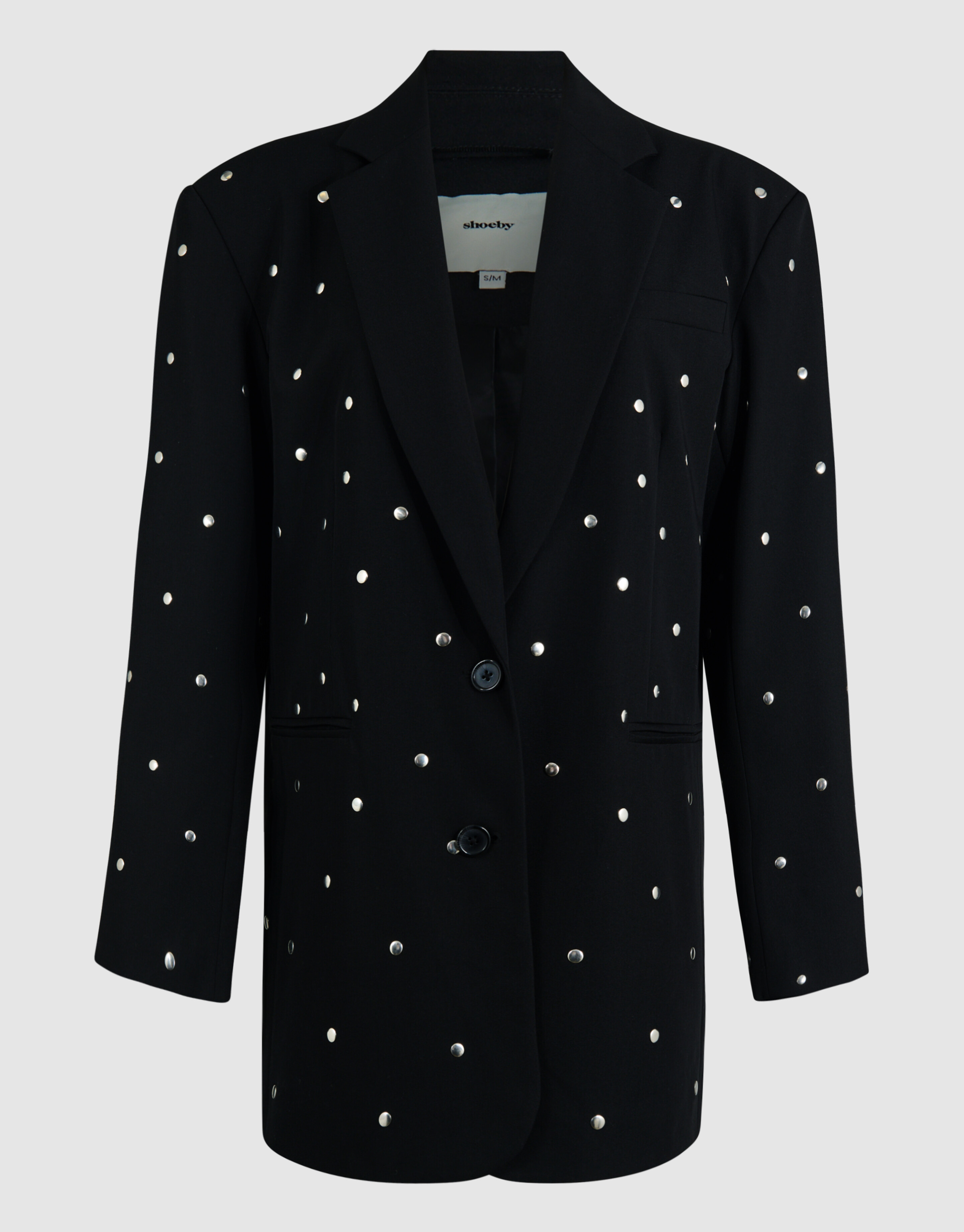 Oversized-Blazer mit Nieten Schwarz SHOEBY WOMEN