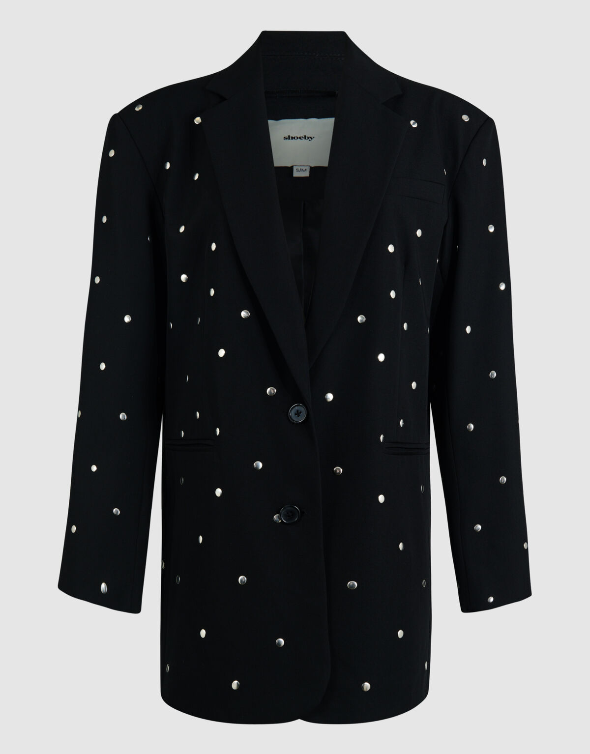 Oversized-Blazer mit Nieten Schwarz SHOEBY WOMEN