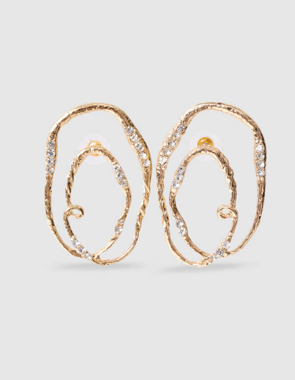 Runde Strass Ohrringe Gold SHOEBY ACCESSOIRES