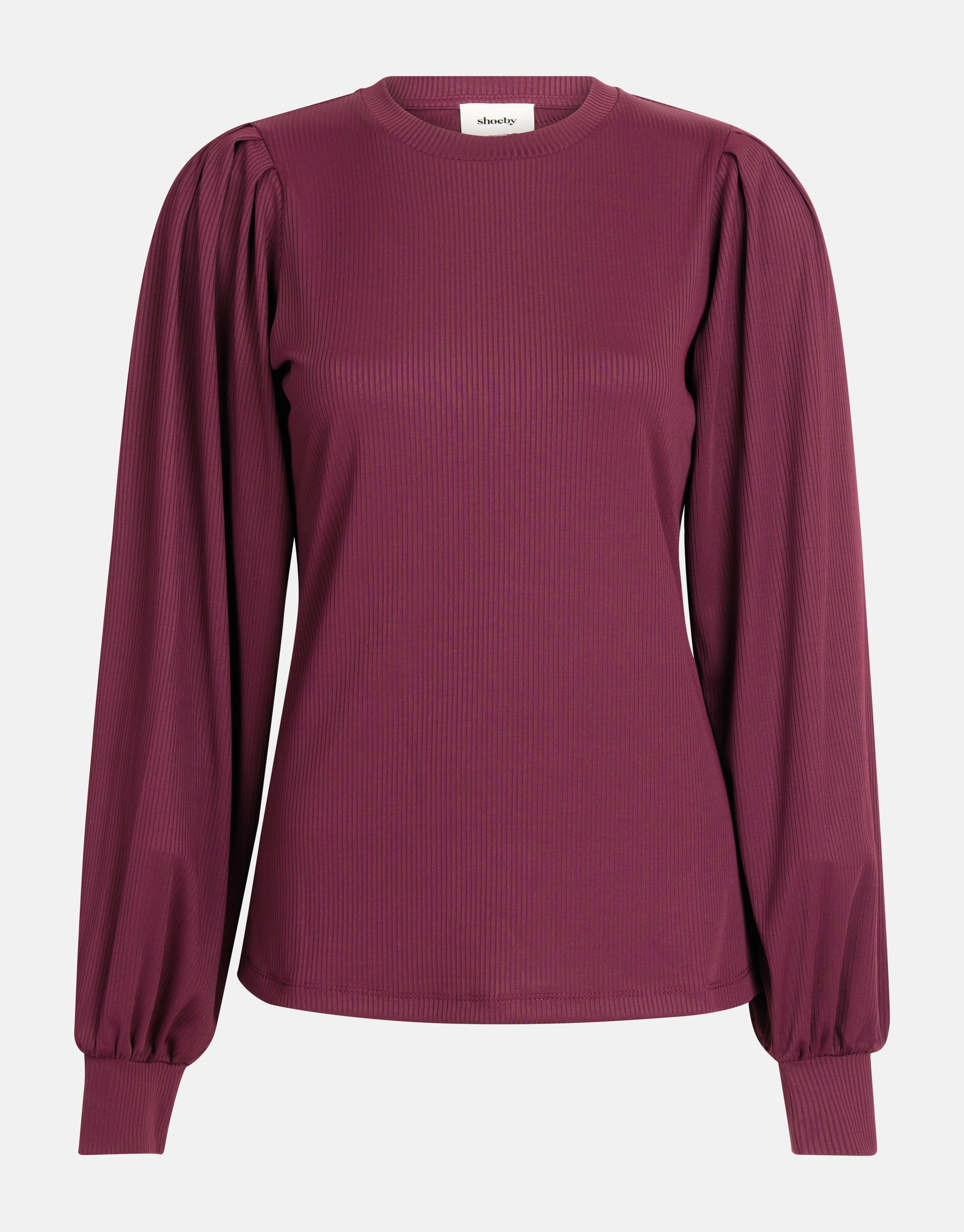 Rippstrick-Langarmshirt Bordeaux SHOEBY WOMEN