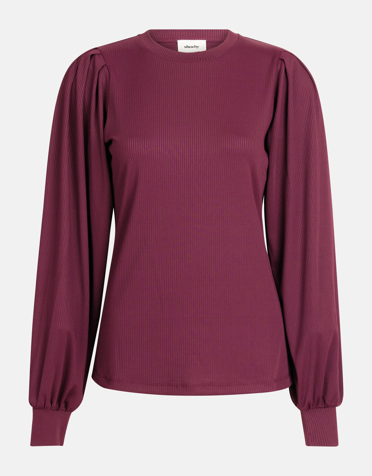 Rippstrick-Langarmshirt Bordeaux SHOEBY WOMEN