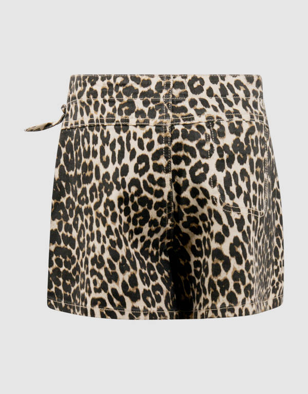 Denim-Leoparden-Skort Braun SHOEBY GIRLS