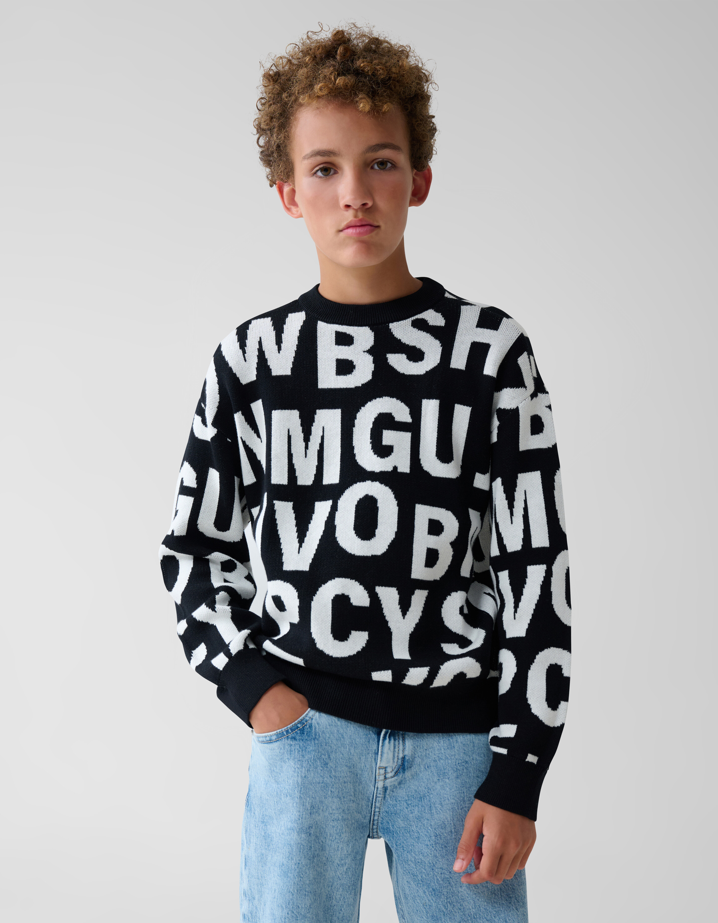 Typo Pullover Schwarz SHOEBY BOYS