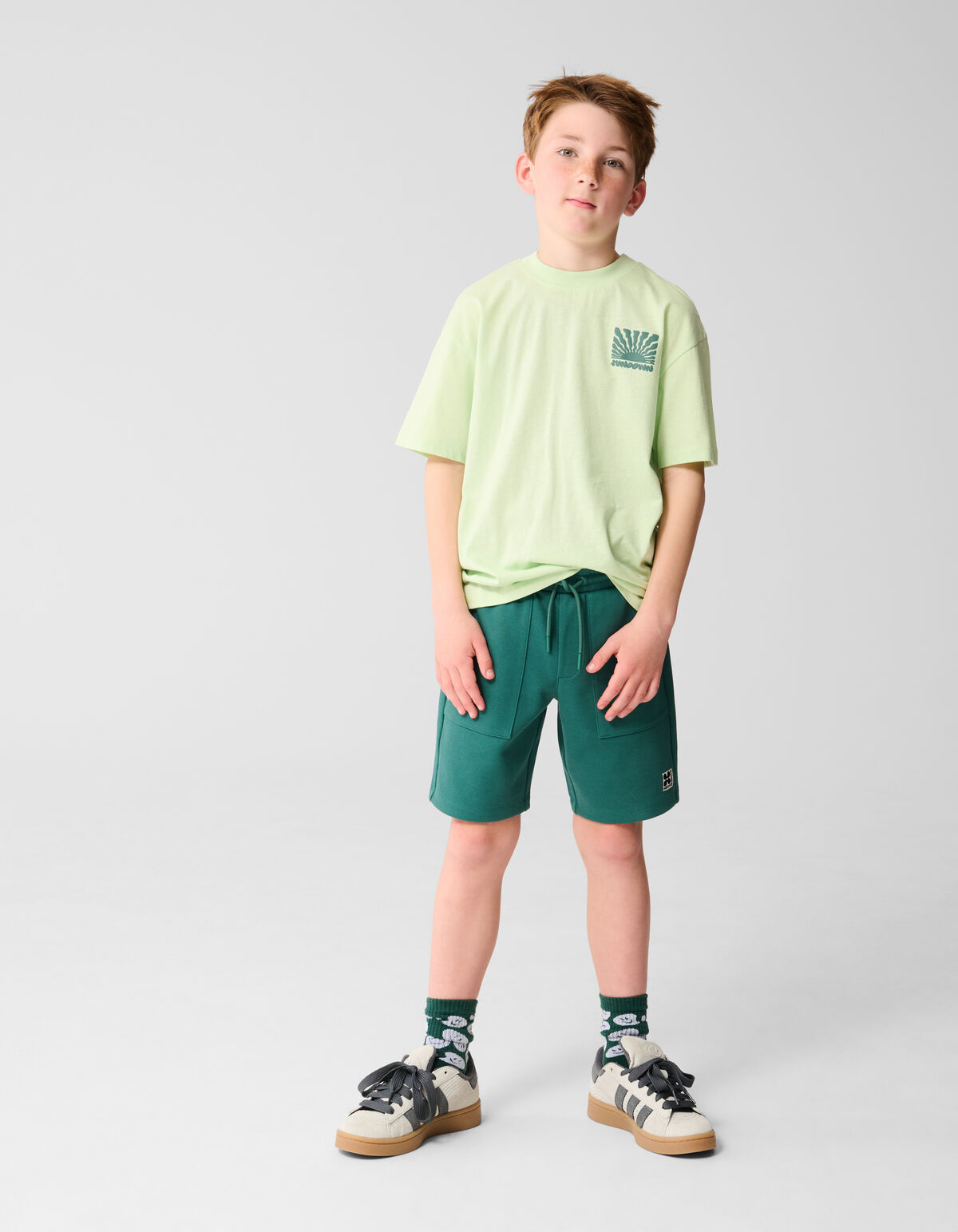 Gewelltes Sonnen-T-Shirt Hellgrün SHOEBY BOYS