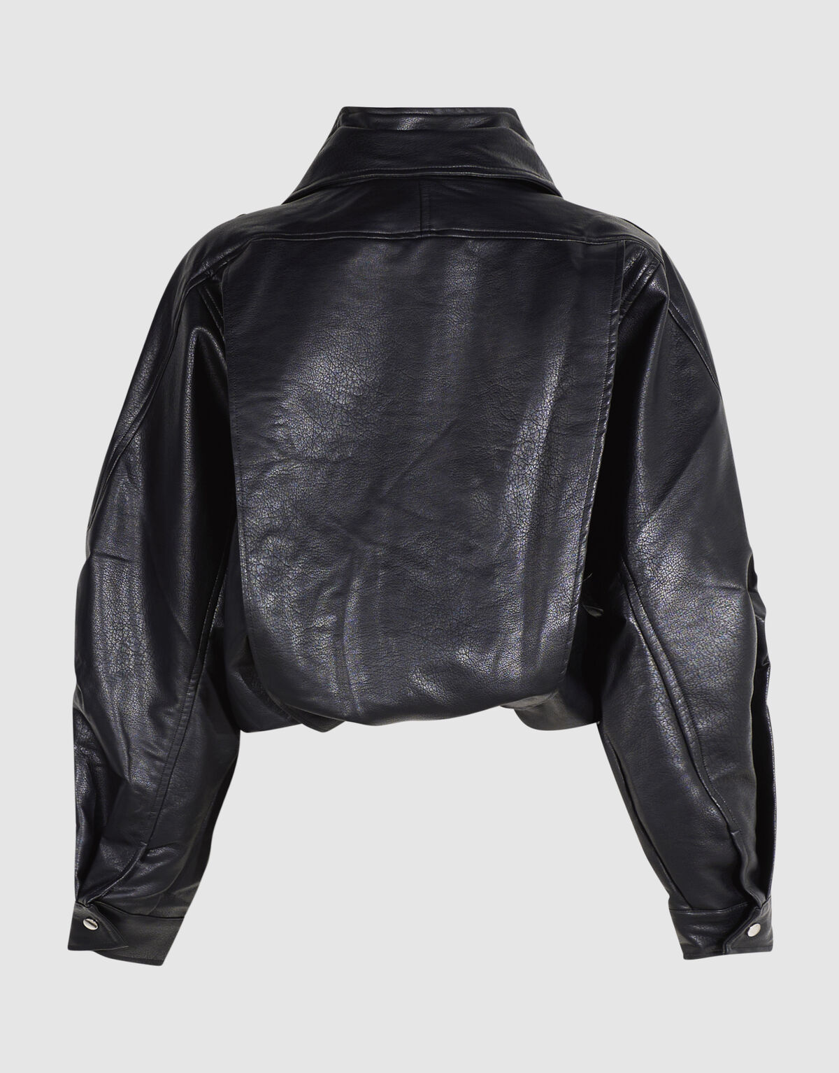 Faux Leather Funnel Neck Jacke Schwarz SHOEBY WOMEN