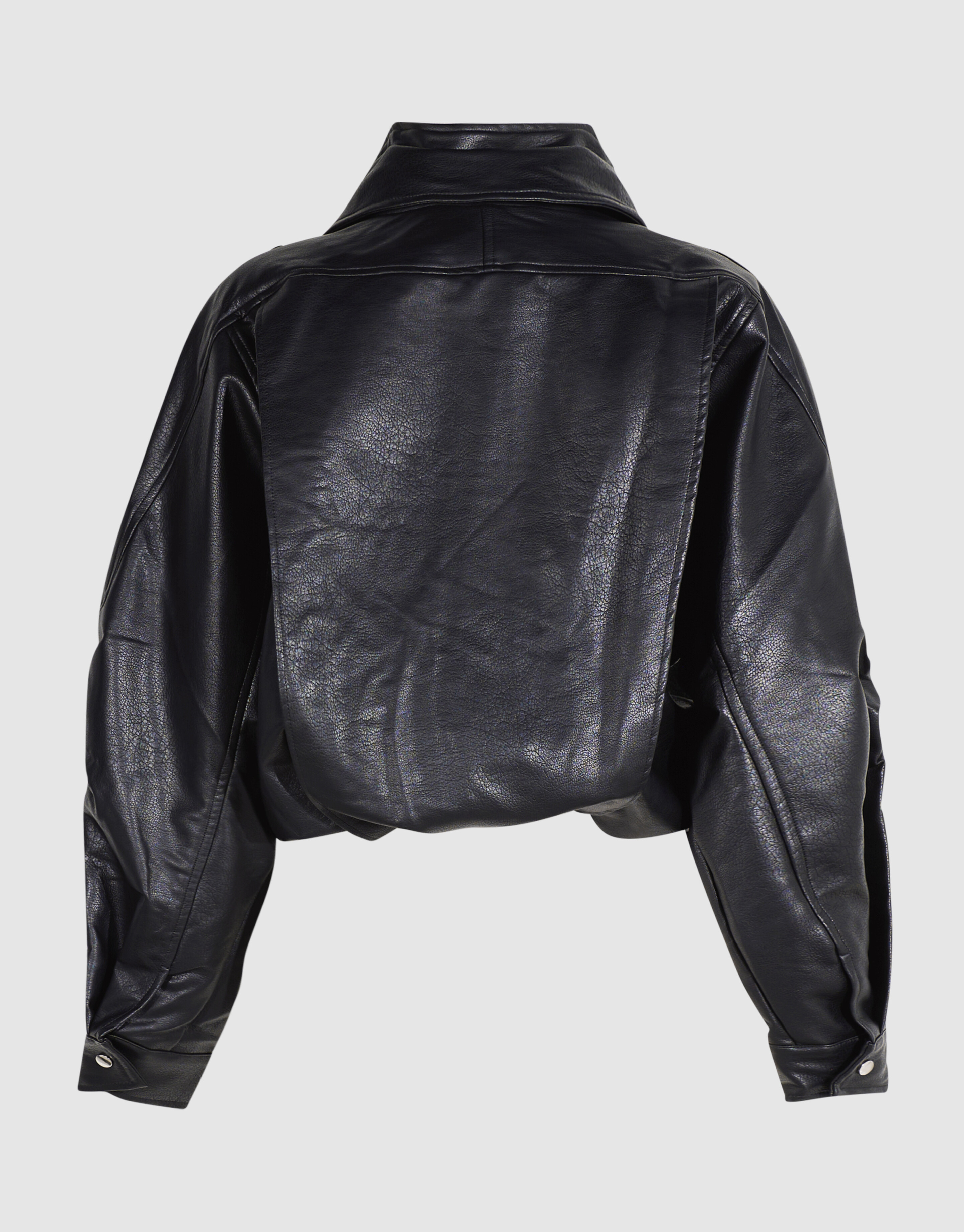 Faux Leather Funnel Neck Jacke Schwarz SHOEBY WOMEN