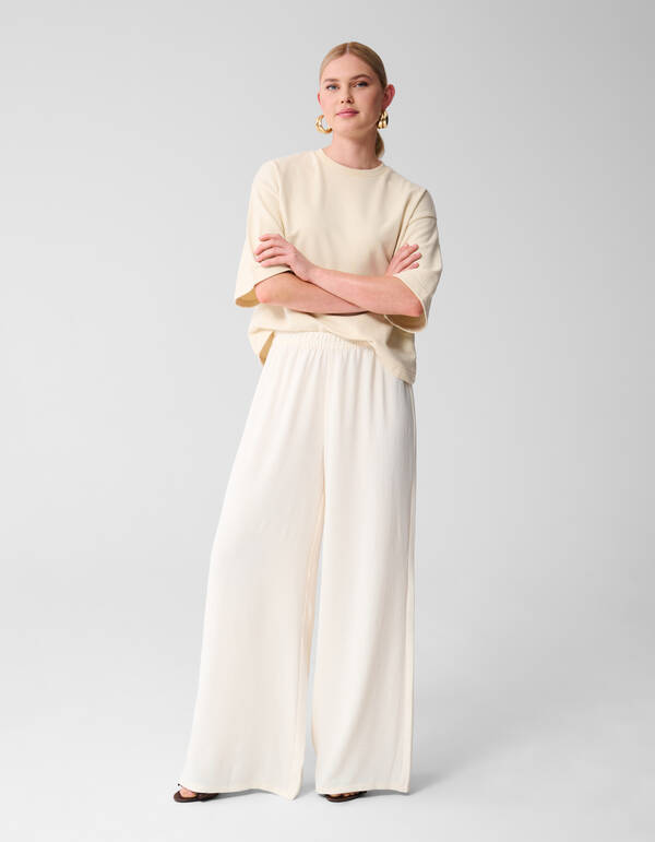 Twist Hose mit weitem Bein Off White SHOEBY WOMEN