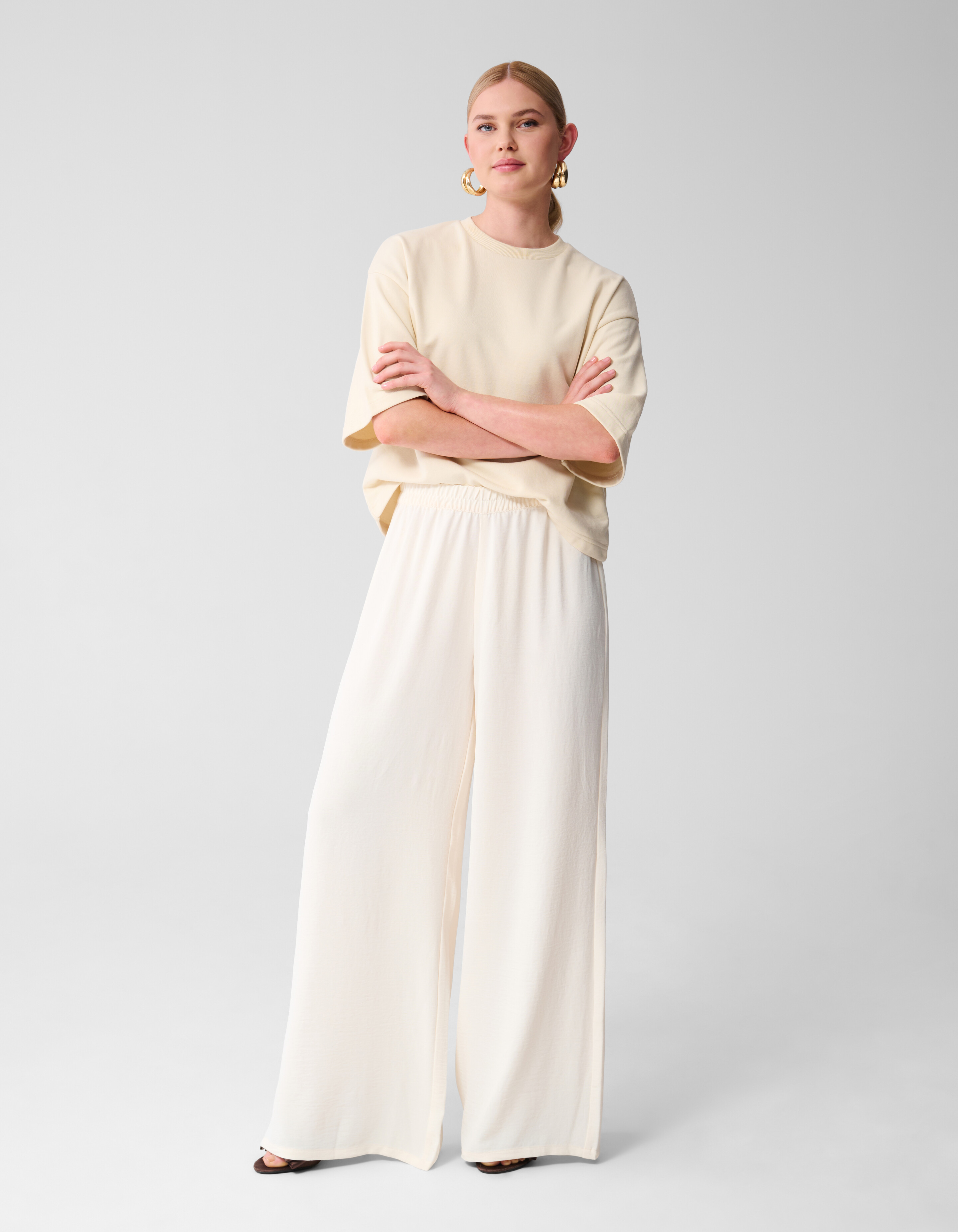 Twist Hose mit weitem Bein Off White SHOEBY WOMEN