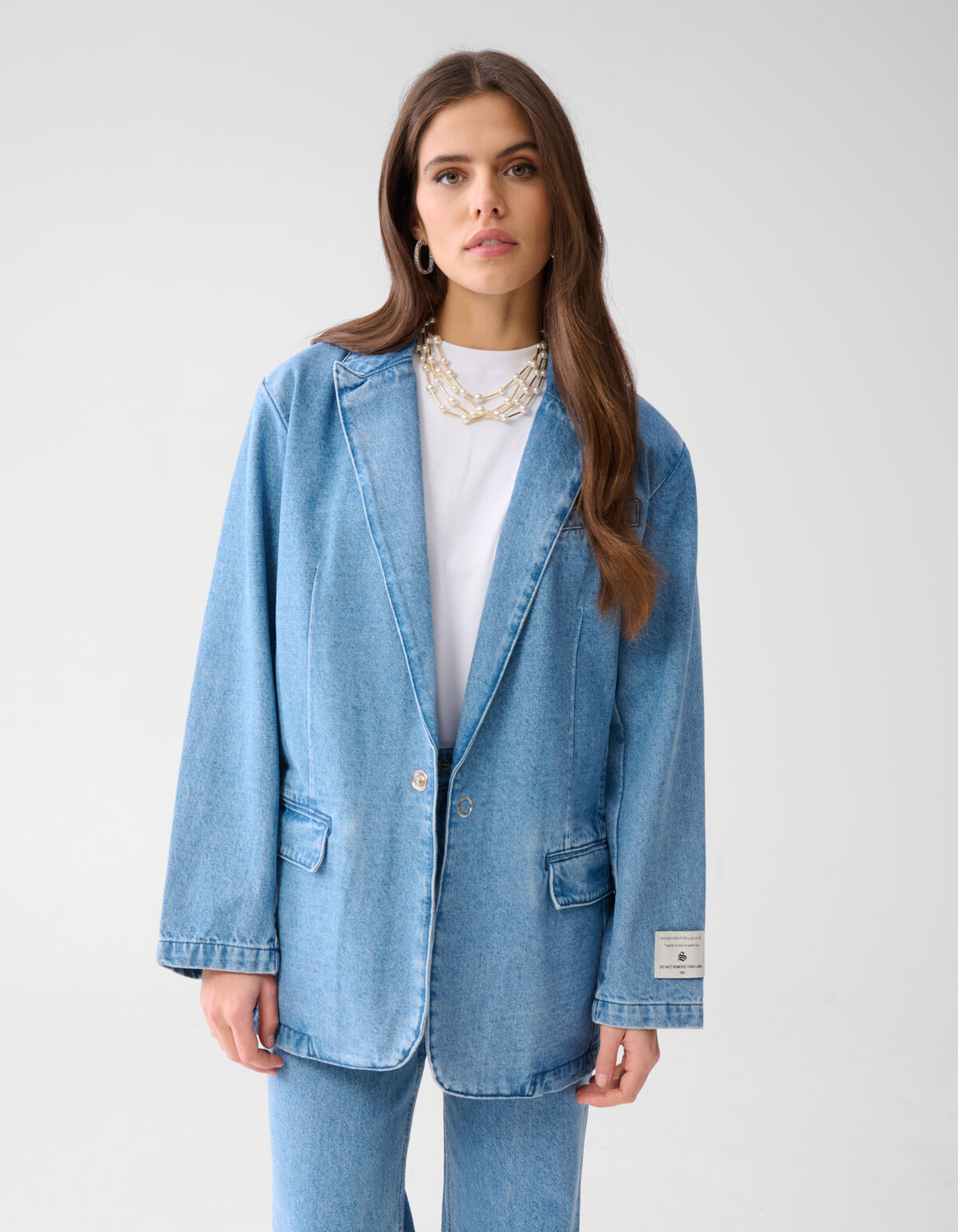 Übergroßer Denim-Blazer Mediumstone SHOEBY WOMEN