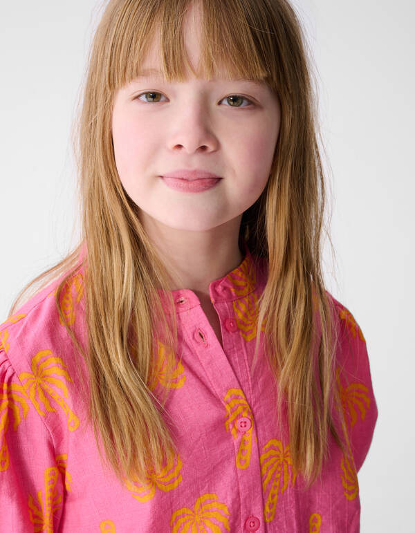 Minikleid mit Palmenmuster, Rosa SHOEBY GIRLS