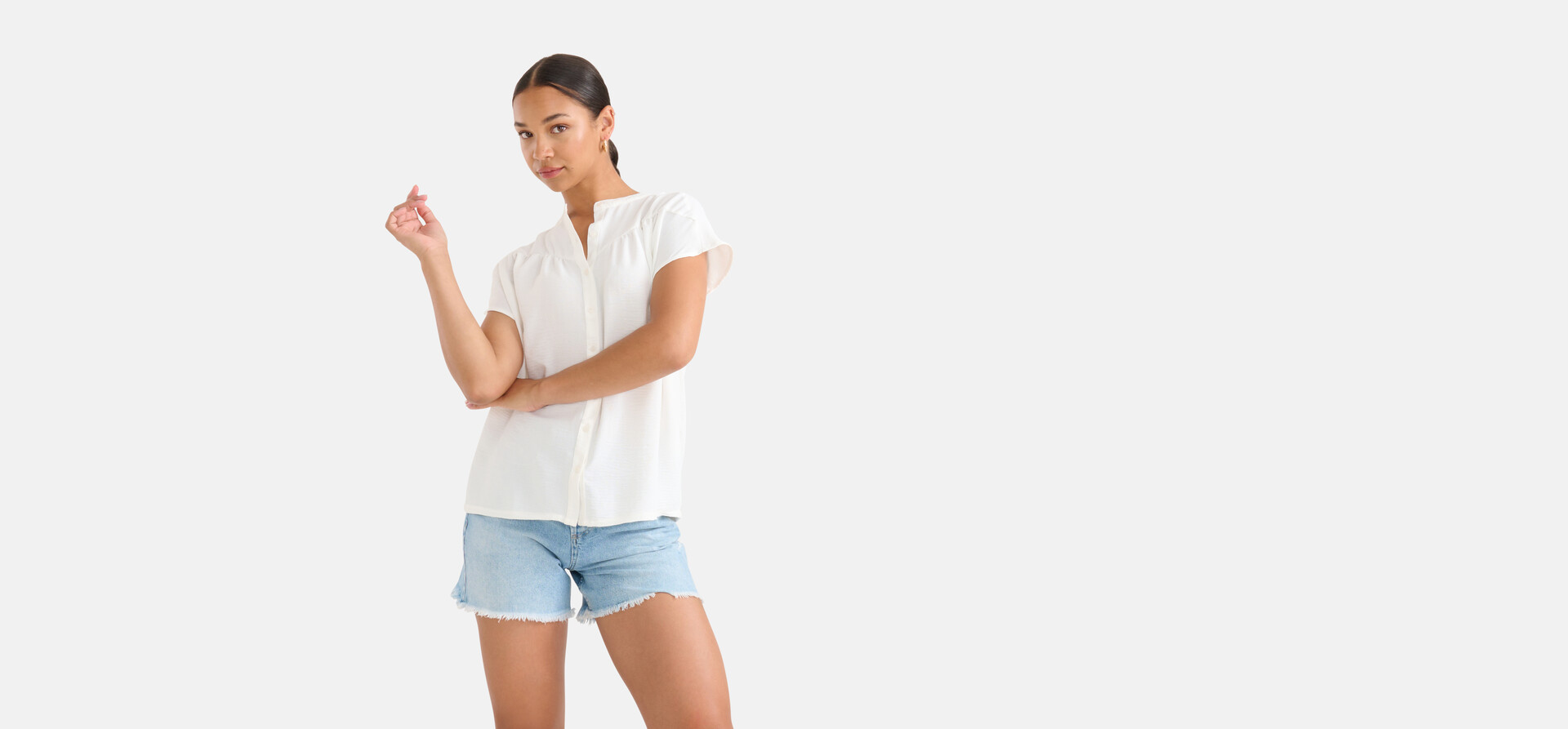 Relaxed Fit Top Wit SHOEBY WOMEN