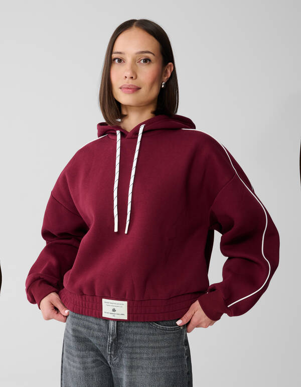 Cropped Sweat Hoodie Dunkelrot SHOEBY WOMEN