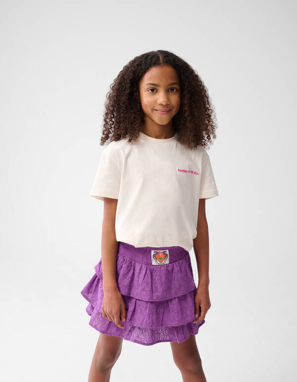 Tropical Artwork T-Shirt Offbroken White SHOEBY GIRLS