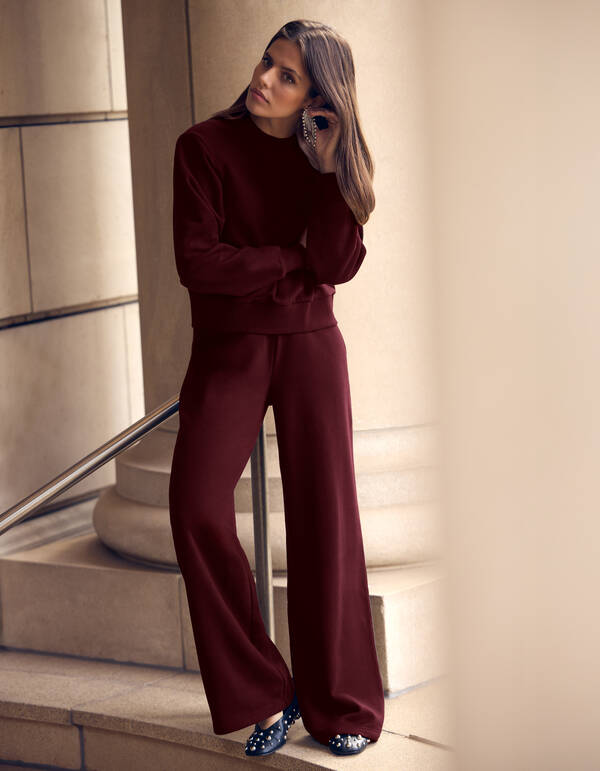 Pullover mit großen Schultern Dunkelrot SHOEBY WOMEN