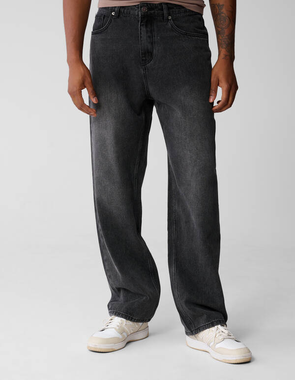 Baggy Fit Jeans Dunkelgrau L33 SHOEBY MEN