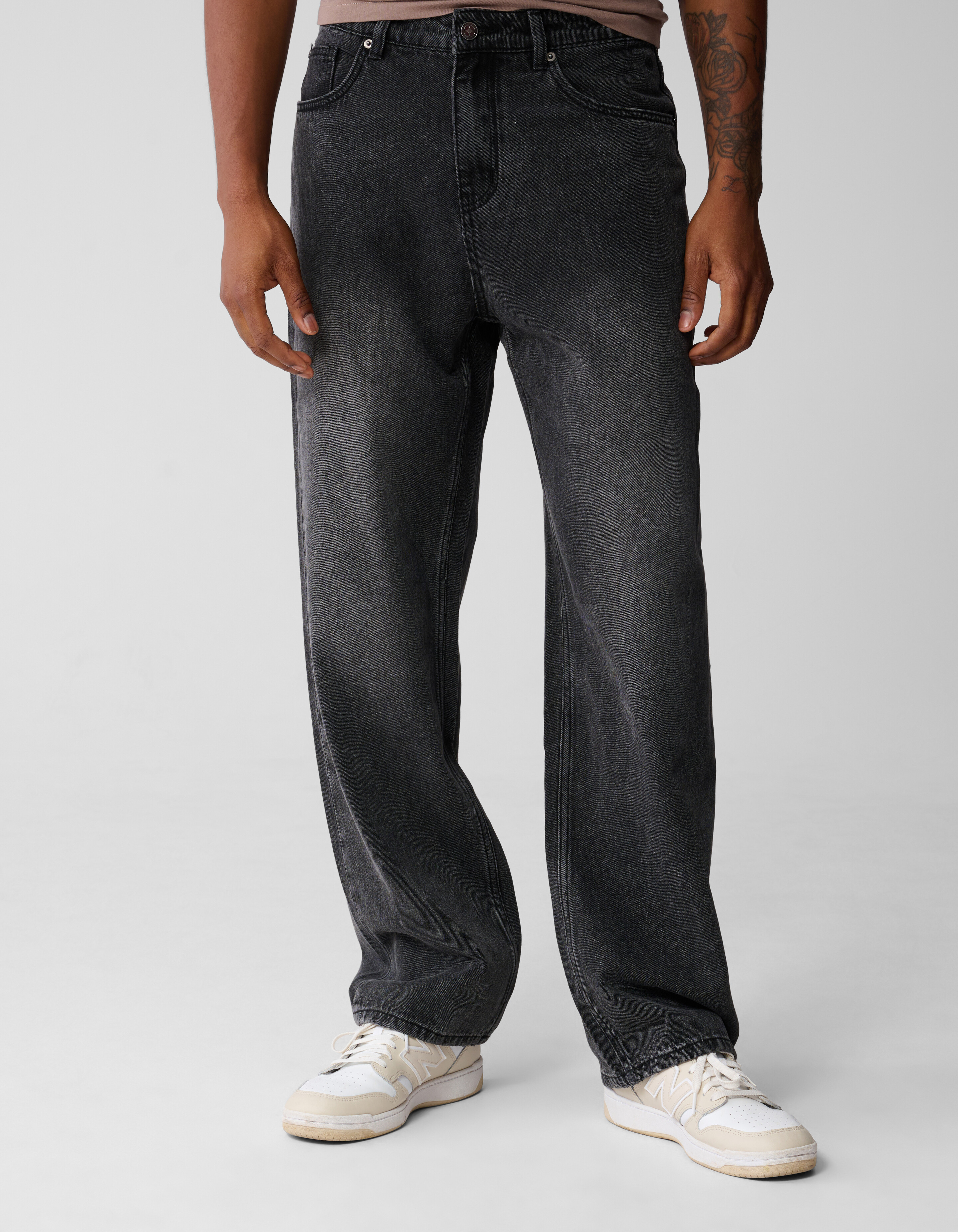 Baggy Fit Jeans Dunkelgrau L33 SHOEBY MEN