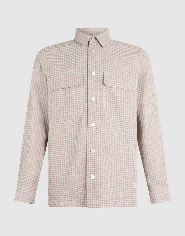 Melange Check Overshirt Sand SHOEBY MEN